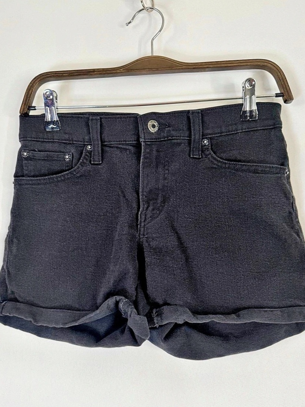 Levi's Mid Length Shorts Black Jean Shorts Waist 27